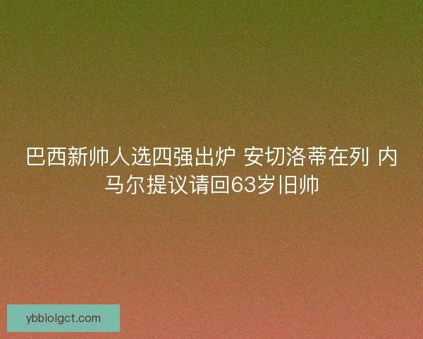巴西新帅人选四强出炉 安切洛蒂在列 内马尔提议请回63岁旧帅